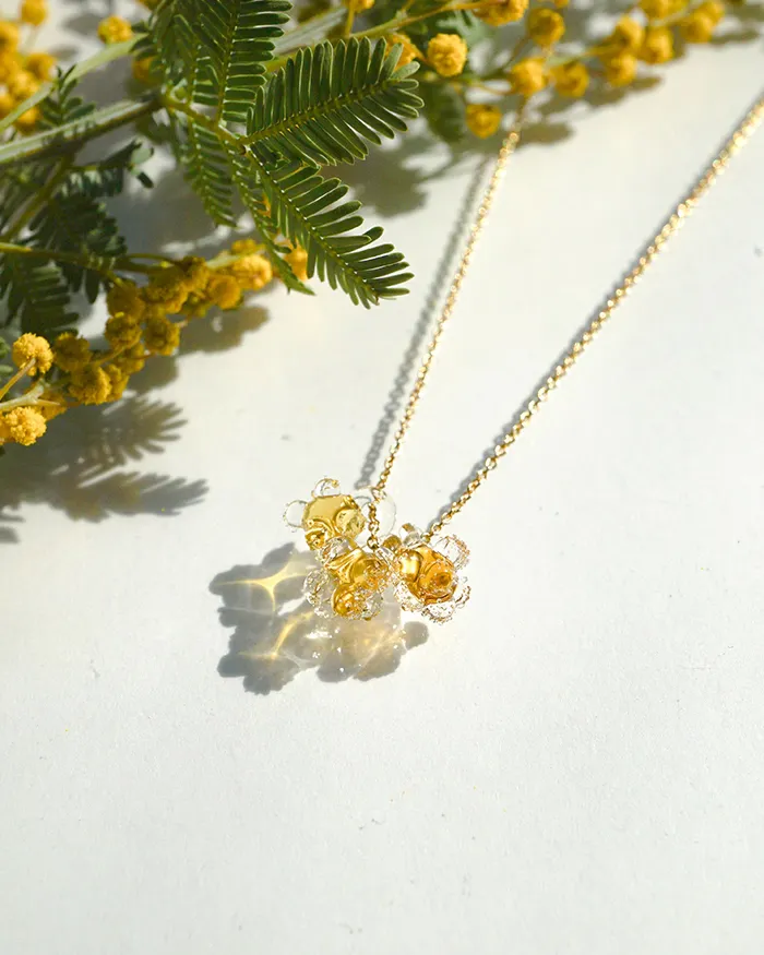 ネックレス ひとふさのミモザ イエロー4